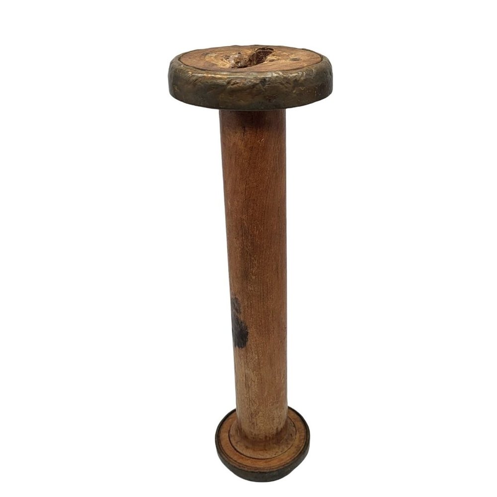 Antique Industrial Mill Factory Bobbin Wood Spool
